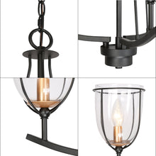 Douglas 3-Light 19" Modern Black Chandelier, Unique Candlesticks