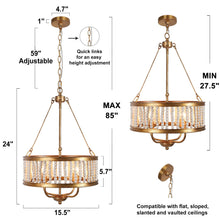 Jerusalem 4-Light 16" Coastal Gold&White Chandelier, Drum