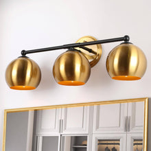 Semerisy 3-Light Black and Brass Vanity Light