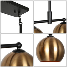 Semerisy 5-Light 38.5-in Black&Gold Modern Linear Kitchen Island Light