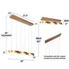 Tabarnak 3-Light 40-in Gold Modern Cluster LED Kitchen Island Light