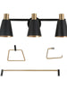 Lafontaine 3-Light Black and Brass Vanity Light