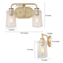 Tethysia 2-Light Gold Vanity Light