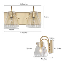 Erythronium 2-Light Gold Vanity Light