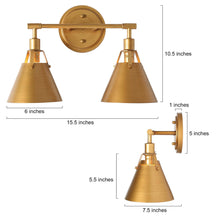 Ives 2-Light Gold Vanity Light