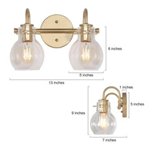 Borislav 2-Light Gold Vanity Light