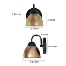 1-Light Black and Gold Vanity Light