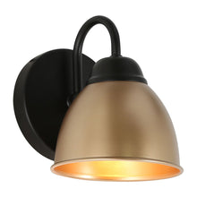 1-Light Black and Gold Vanity Light