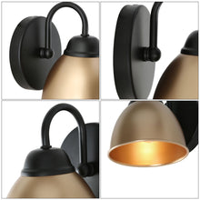 1-Light Black and Gold Vanity Light