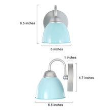 1-Light Modern Blue and Silver Dome Armed Indoor Wall Sconces 