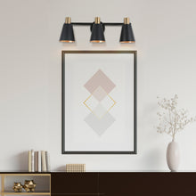 Bangnior 3-Light Black and Brass Vanity Light