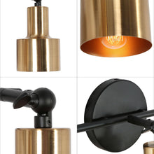 Bangnior 3-Light Black and Brass Vanity Light