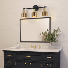 Bangnior 3-Light Black and Brass Vanity Light