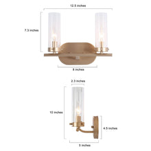 Savannah 2-Light Gold Vanity Light