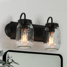Magdalena 1-Light Industrial Black Jar-Glass Wall Sconces