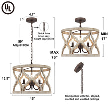 Hippometiph 3-Light Small Wood  Chandelier