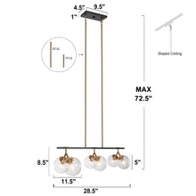 Gary 6-Light 28.5-in Black Modern Linear Kitchen Island Light