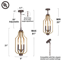 Gwalchmai 3-Light Mini Wood Chandelier