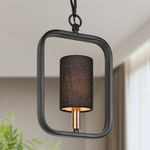 Calyptra 1-Light 7.5" Black Modern Square Frame Pendant Light Fixtures