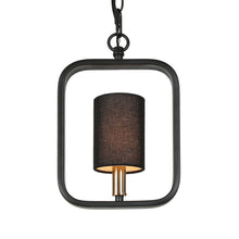 Calyptra 1-Light 7.5" Black Modern Square Frame Pendant Light Fixtures