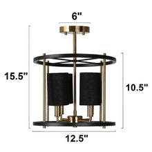 Calyptra 4-Light Mini Black Semi-Flush-Mount Light