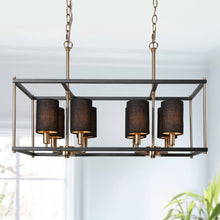 Calyptra 8-Light 26-in Black&Gold Modern Rectangle Kitchen Island Light