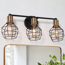 Twistarium 3-Light Black and Brass Vanity Light