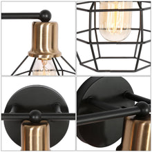 Twistarium 3-Light Black and Brass Vanity Light