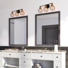 Twistarium 3-Light Black and Brass Vanity Light