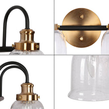 Thelonious 2-Light Black and Brass Vanity Light