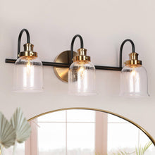 Thelonious 3-Light Black and Brass Vanity Light