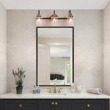 Thelonious 3-Light Black and Brass Vanity Light