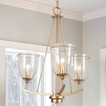 Douglas 3-Light 19" Modern Gold Chandelier, Unique Candlestick