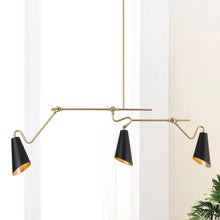 Petoracing 3-Light 48-in Black&Gold Modern Linear Kitchen Island Light