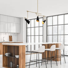 Petoracing 3-Light 48-in Black&Gold Modern Linear Kitchen Island Light