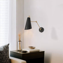 Petoracing 1-Light Modern Black and Gold Swing-Arm Wall Sconces