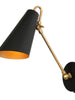 Petoracing 1-Light Modern Black and Gold Armed Wall Sconces