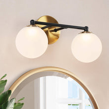 Betonicifolia 2-Light Black and Brass LED Vanity Light