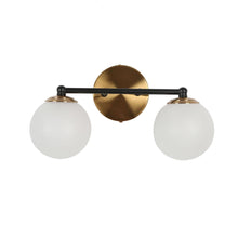 Betonicifolia 2-Light Black and Brass LED Vanity Light