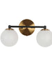 Betonicifolia 2-Light Black and Brass LED Vanity Light