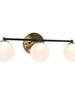 Betonicifolia 3-Light Black and Brass LED Vanity Light