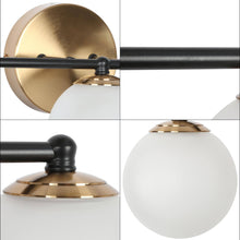 Betonicifolia 3-Light Black and Brass LED Vanity Light