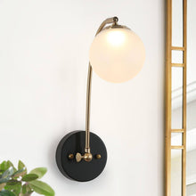 Betonicifolia 1-Light Black & Gold Globe Glass LED Wall Sconces