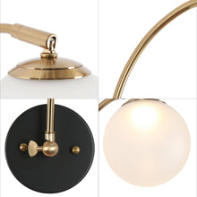 Betonicifolia 1-Light Black & Gold Globe Glass LED Wall Sconces