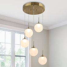 Betonicifolia 5-Light 14" Modern Brass LED Chandelier, Cluster