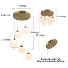 Betonicifolia 5-Light 14" Modern Brass LED Chandelier, Cluster