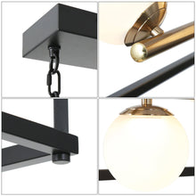 Betonicifolia 6-Light 34-in Black Modern Rectangle LED Kitchen Island Light