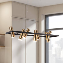 Floeice 7-Light 31.5-in Black&Gold Modern Linear LED Kitchen Island Light