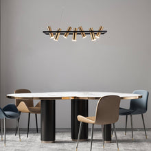 Floeice 7-Light 31.5-in Black&Gold Modern Linear LED Kitchen Island Light