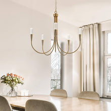 Handpicked 5-Light 24" Modern Brass LED Chandelier, Candlestick